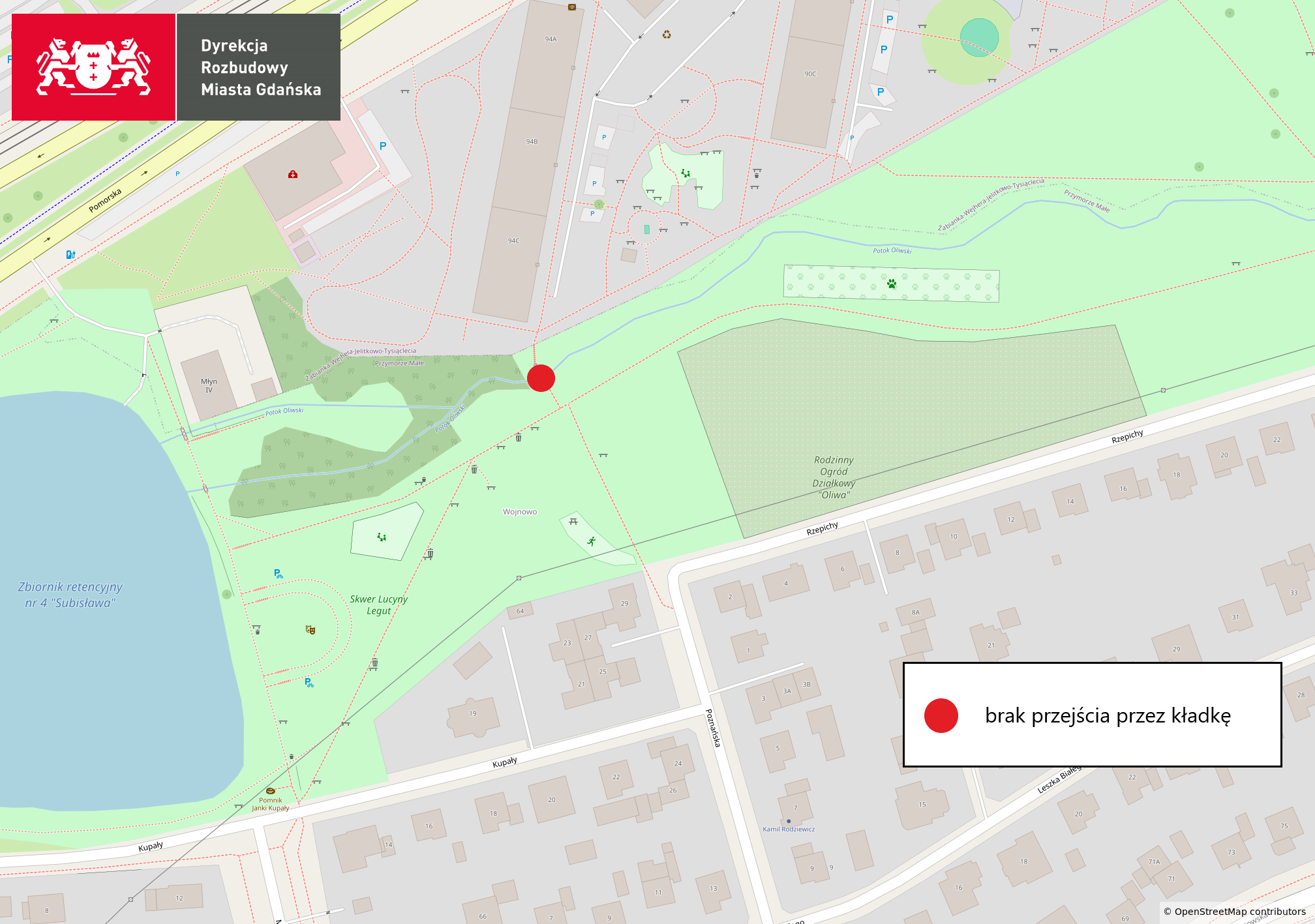 Kładka Pomorska Potok Oliwski