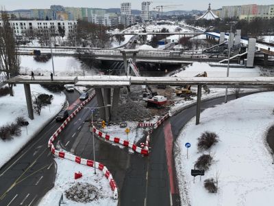 Bardzo silne  mrozy wstrzymują część robót budowlanych w Gdańsku