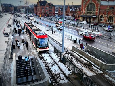 Otwarcie dojścia z tunelu na przystanek tramwajowy przy Dworcu Głównym